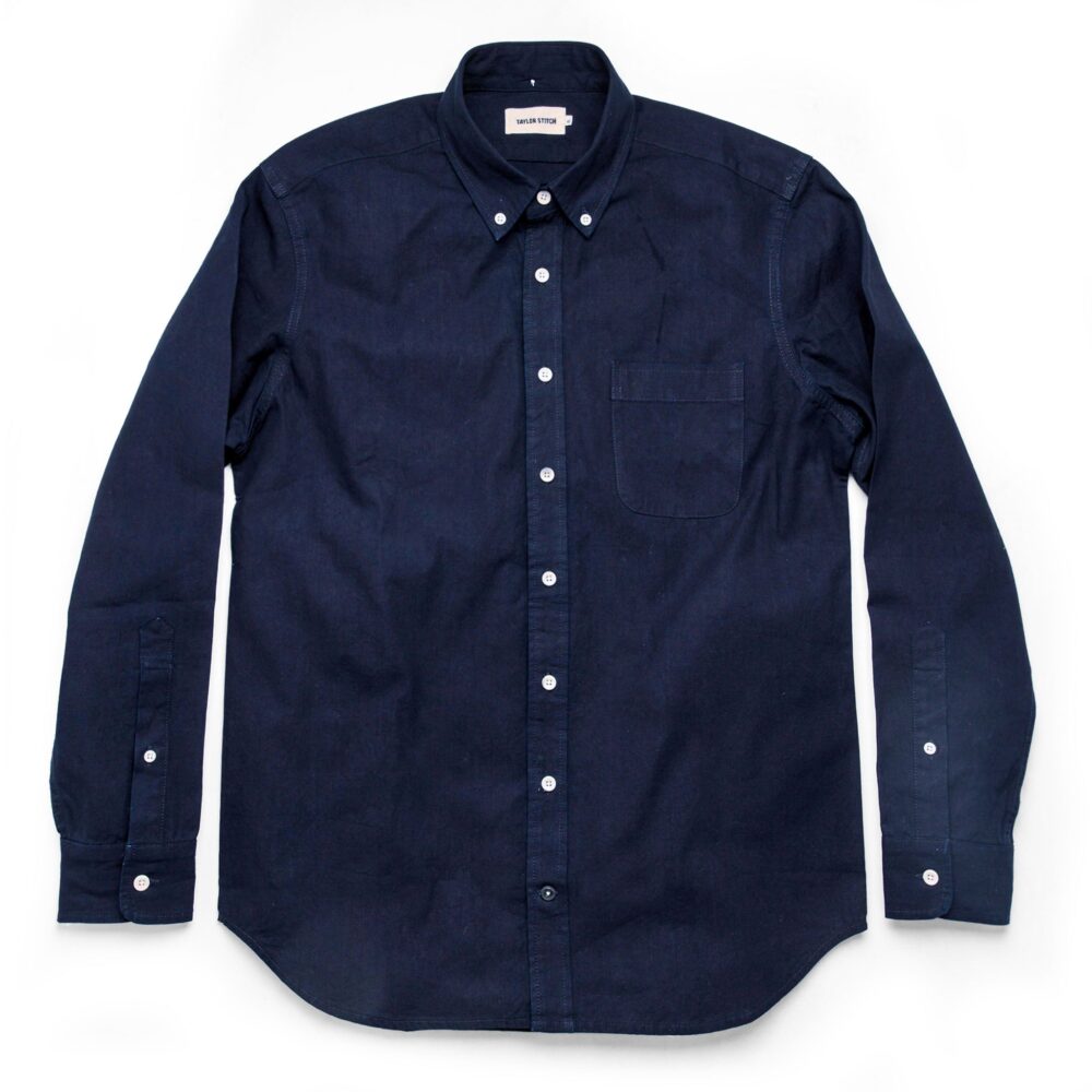 flatlay of The Jack in Indigo Oxford, in full