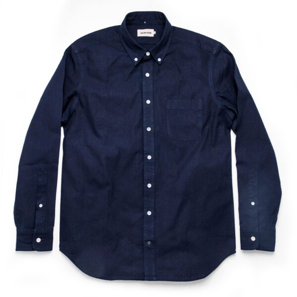 flatlay of The Jack in Indigo Oxford, in full